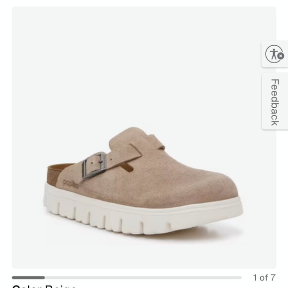 new PAPILLIO BY BIRKENSTOCK suede boston clog shoes 38 7-7.5 - Picture 1 of 5